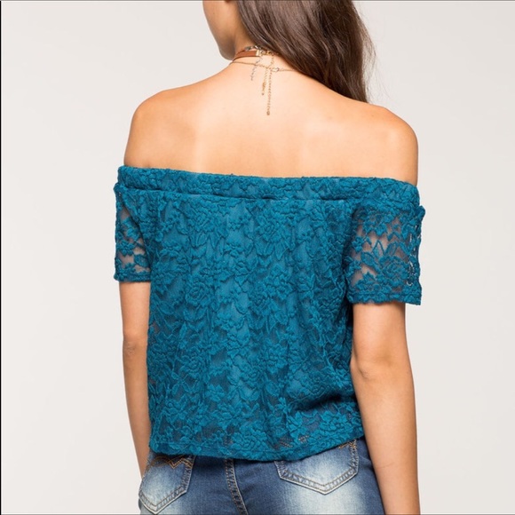 NWT Adrianna crochet lace off shoulder top blouse - Picture 2 of 7